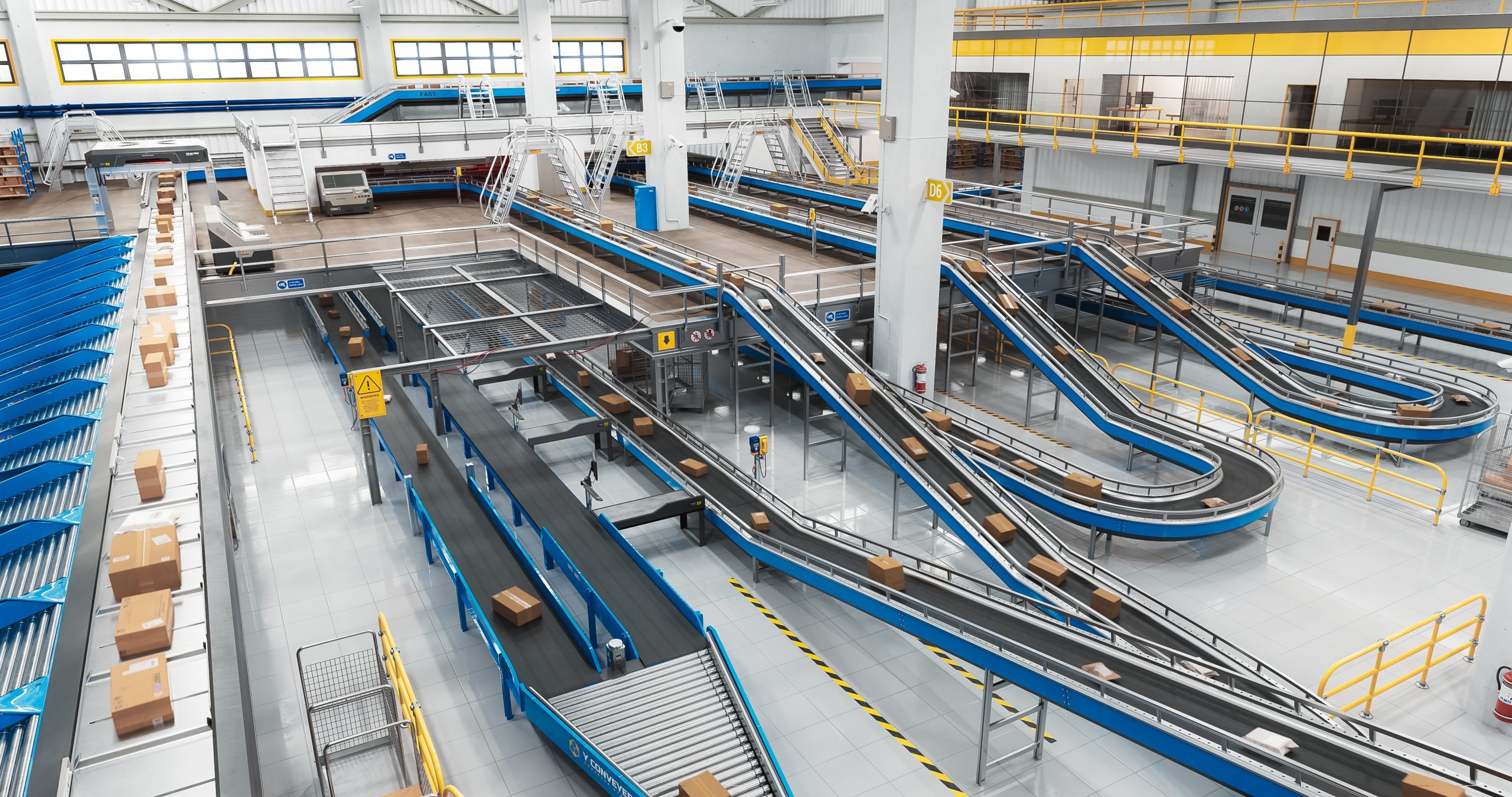 Parcels,,Cardboard,Boxes,And,Packages,Moving,On,A,Conveyor,Belt