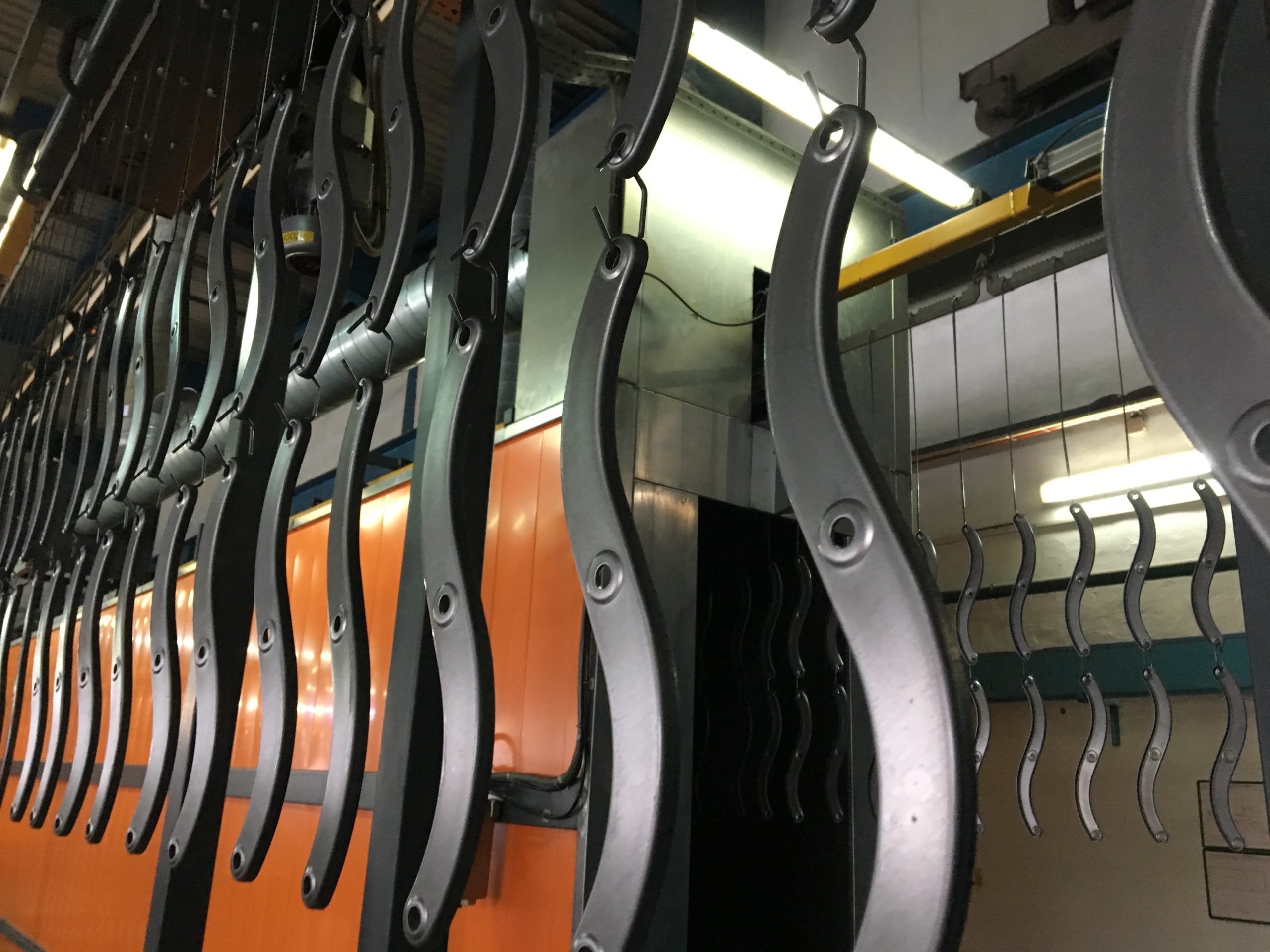 Metal,Parts,Before,Painting.,Automatic,Powder,Coating,Metal.